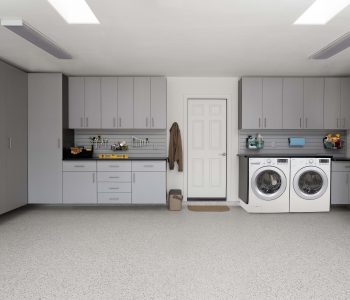 grey toned garage laundry room