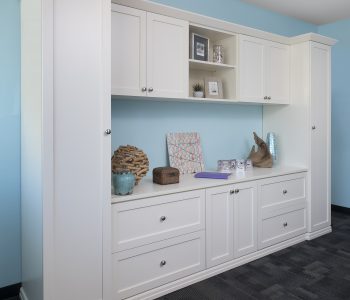 White home office cabinets